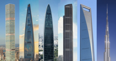 دنیا کی بلندترین عمارتوں میں برج خلیفہ اور مکہ کلاک ٹاور کے علاوہ کئی عمارتیں شامل ہیں