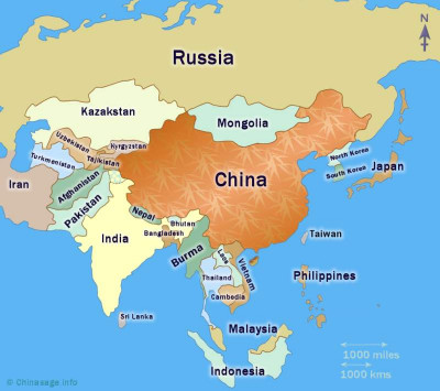 China afghanistan map